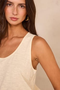 Cotton and hemp tank top LOVE;${refinementColor}