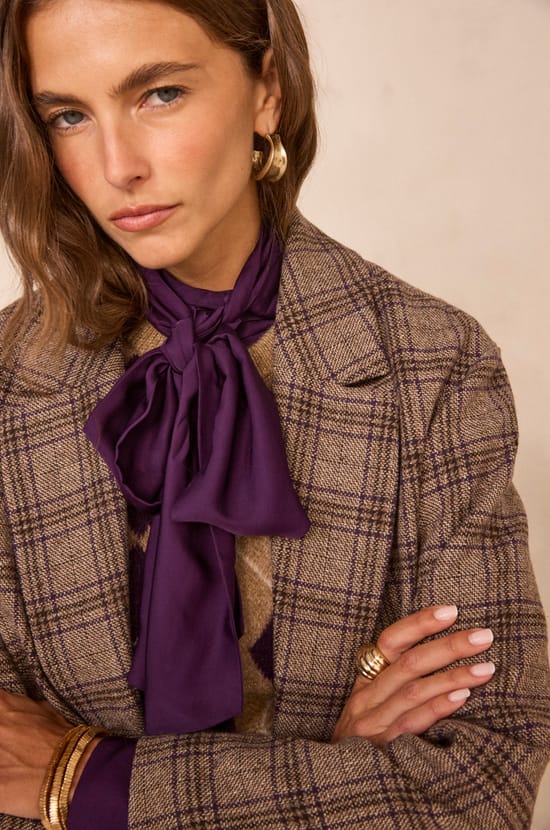 PARKER checked mixed wool jacket;${refinementColor}