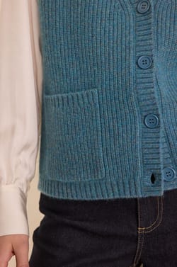 Sleeveless wool and cashmere cardigan PACO;${refinementColor}