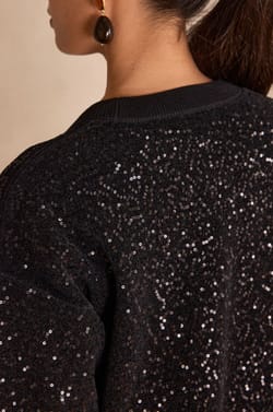 Robe courte en maille &agrave; sequins REVEILLON;${refinementColor}