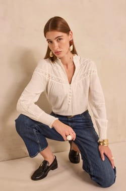 Blouse brod&eacute;e en coton MAGNOLIA ;${refinementColor}
