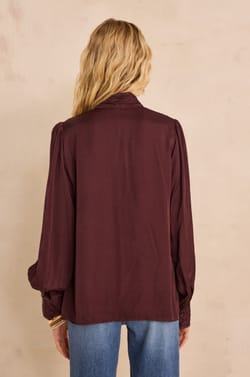 MAY high-neck satin blouse;${refinementColor}
