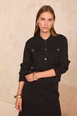 Black long-sleeved wool sweater AMBRE;${refinementColor}