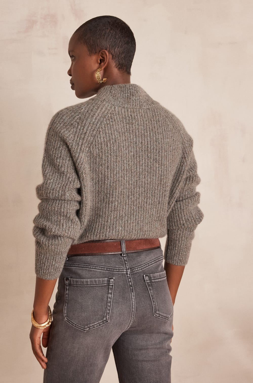 BRUCE ribbed jumper 100% cashmere - 6 ply;${refinementColor}