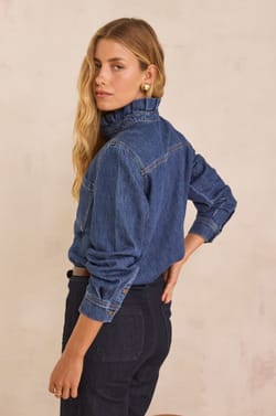 Blouse en denim en 100% coton DENISE;${refinementColor}