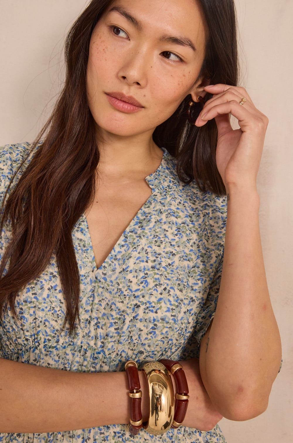 Short dress with BALMANA print;${refinementColor}