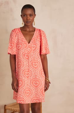 ROMA dress in printed cotton;${refinementColor}