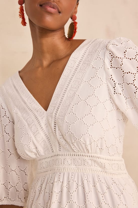 Embroidered long dress BIJOU;${refinementColor}