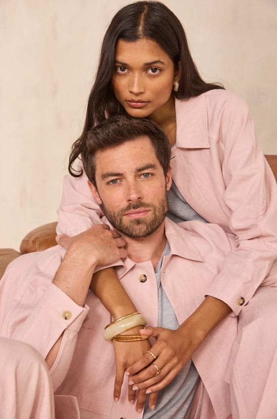 Unisex long-sleeve linen blend overshirt BOISE;${refinementColor}