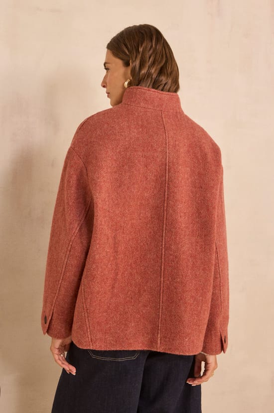 Long sleeve wool blend coat DUSTIN;${refinementColor}