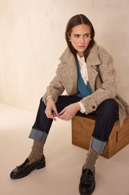 Sleeveless wool and cashmere cardigan PACO;${refinementColor}