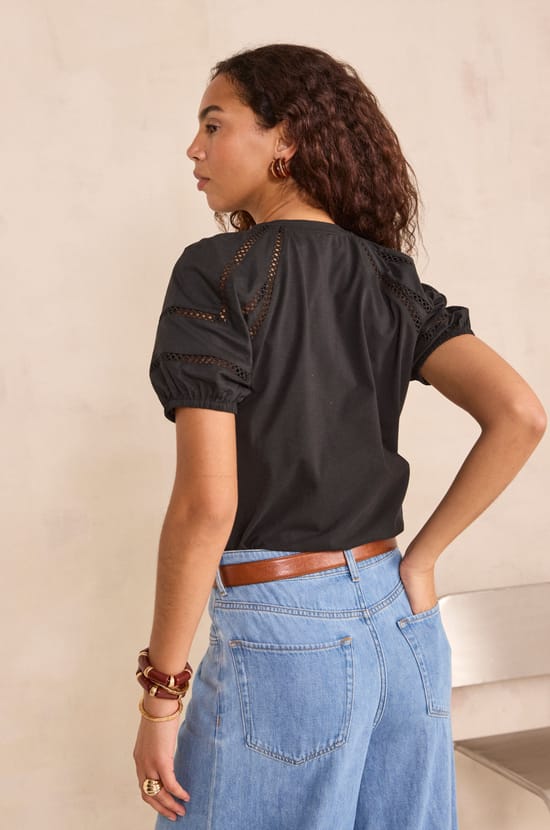 LEA balloon sleeve T-shirt;${refinementColor}