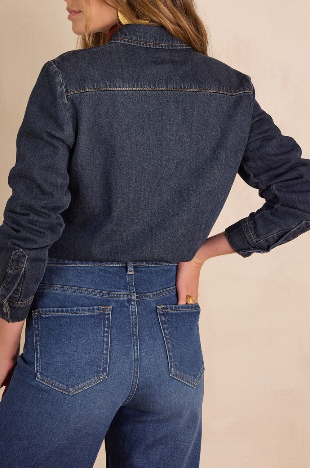 Chemise effet denim SOLANGE en 100% coton;${refinementColor}