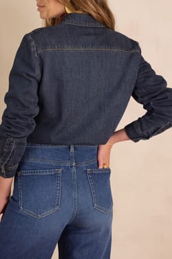 Chemise effet denim SOLANGE en 100% coton;${refinementColor}