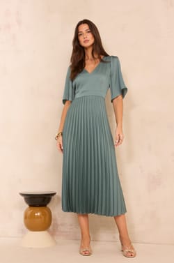 BILLIE long pleated dress;${refinementColor}