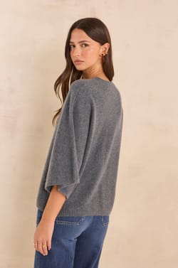 3/4 sleeve cashmere sweater CODY;${refinementColor}