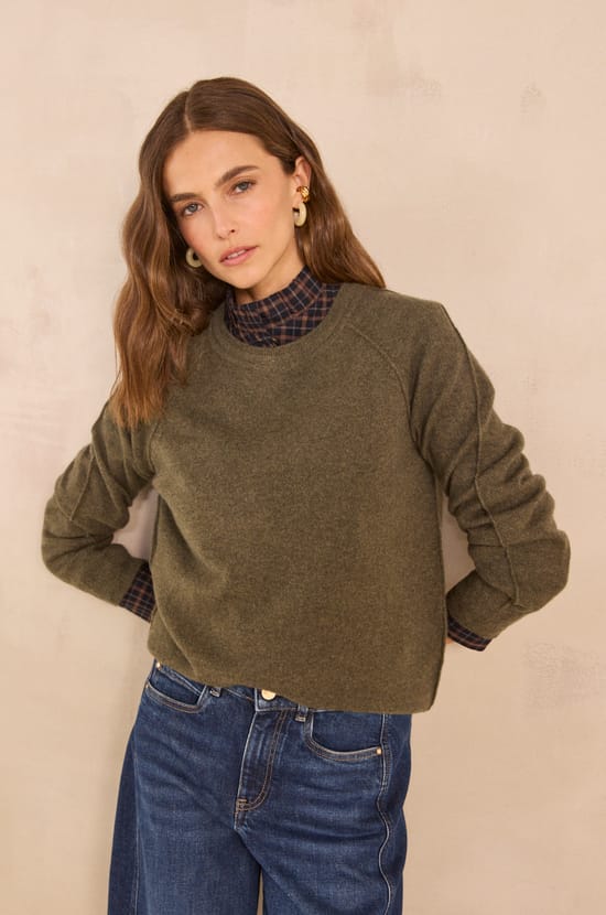ARISTIDE cashmere long sleeve sweater;${refinementColor}