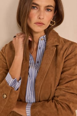 NELIA suede leather balzer;${refinementColor}