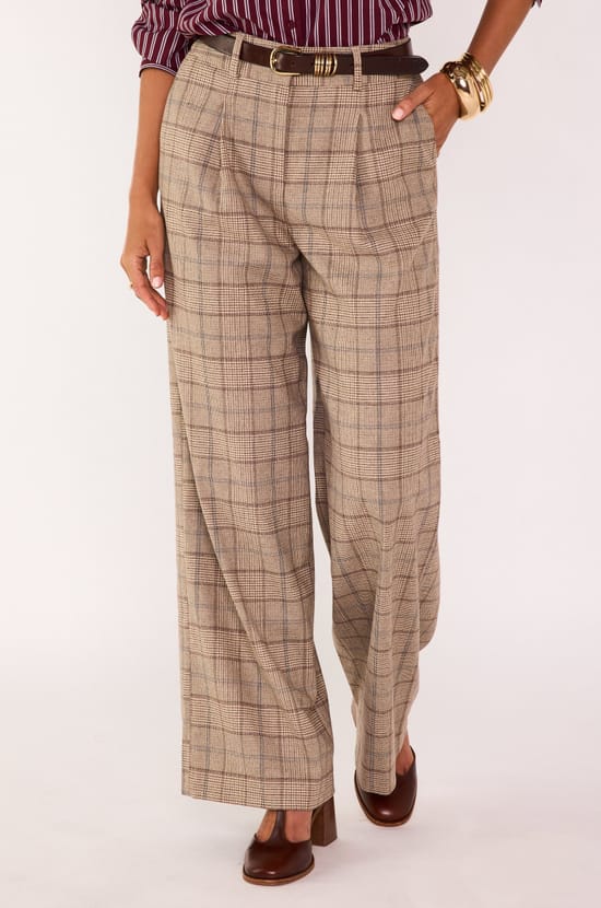 Pantalon Large &agrave; carreaux FLAUBERT ;${refinementColor}