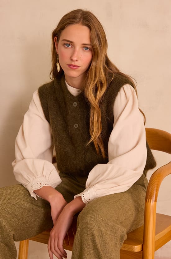 LOULOU Strickjacke aus Mohair und Wolle;${refinementColor}