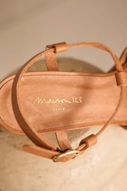 SULLY 100% leather heeled sandals;${refinementColor}