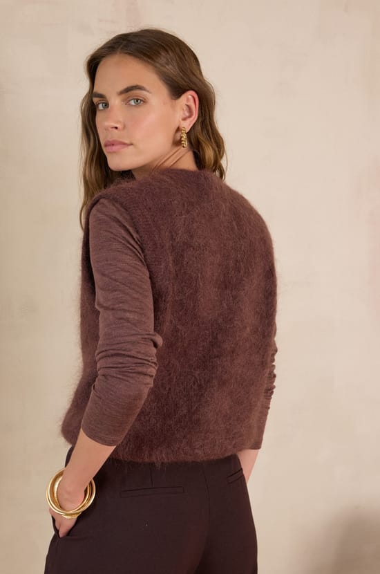 LOULOU sleeveless cardigan in mohair;${refinementColor}