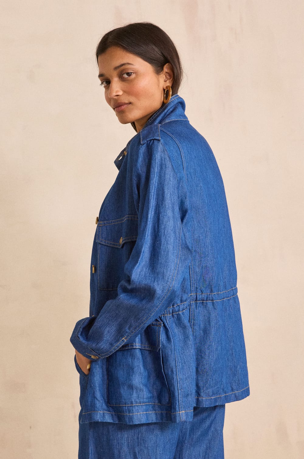 Veste &agrave; manches longues en jean CLAIRE;${refinementColor}