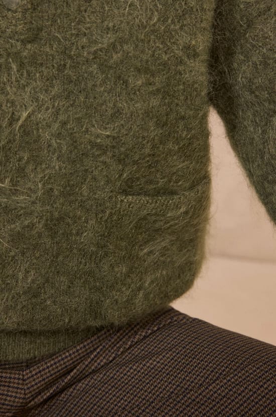 Long sleeve sage sweater in blended mohair ASSIA;${refinementColor}