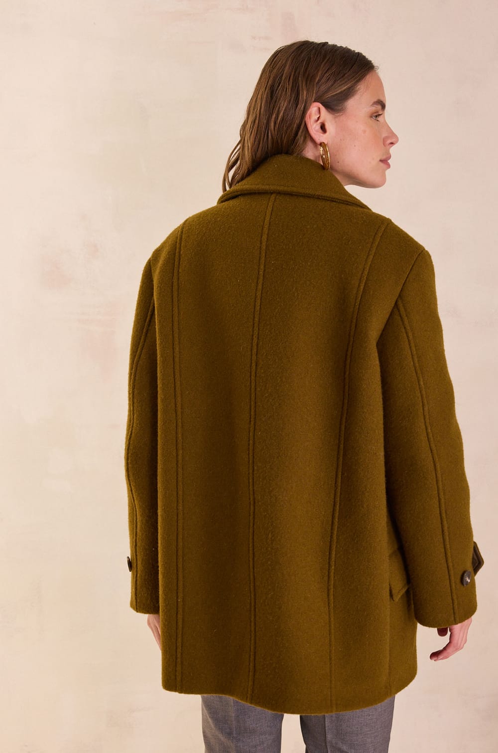 DJANIS wool pea coat;${refinementColor}