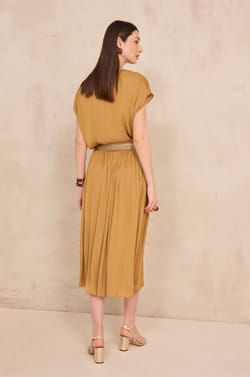 Pleated midi skirt CRYSTAL;${refinementColor}