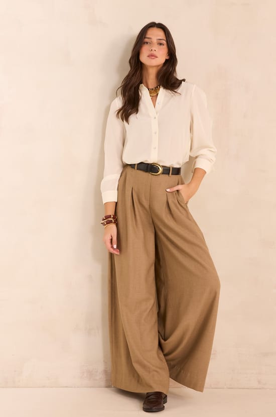 Loose-fitting cotton blend pants LUCE;${refinementColor}