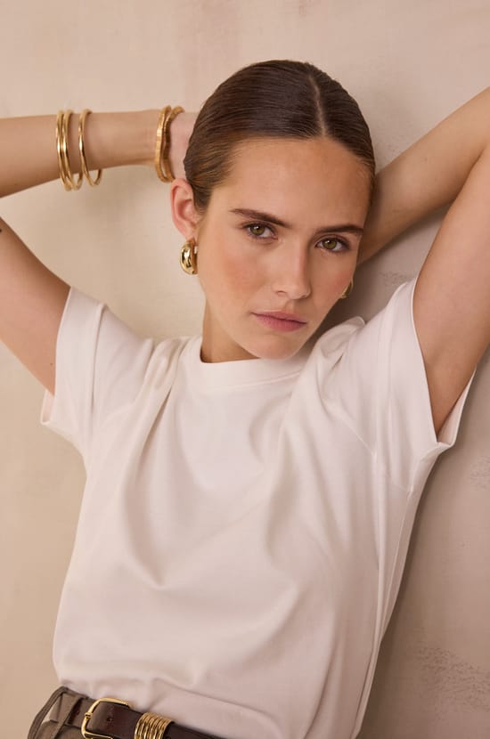 Short-sleeved T-shirt in 100% cotton LENI;${refinementColor}