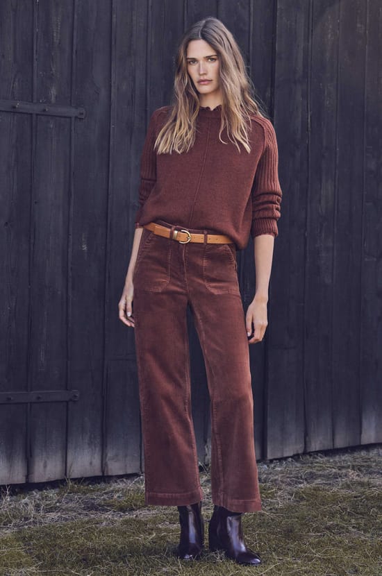 SELYNA cotton velvet trousers;${refinementColor}