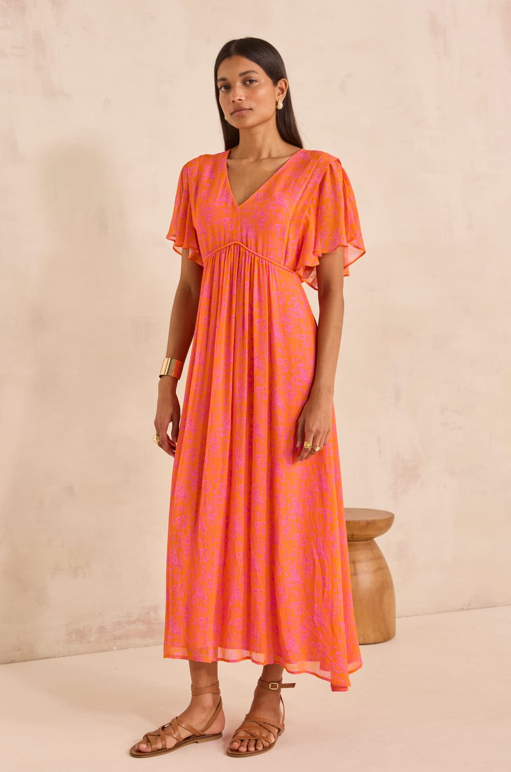 Flowy printed dress BLOOMA;${refinementColor}
