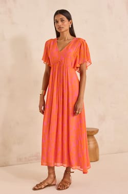 Flowy printed dress BLOOMA;${refinementColor}