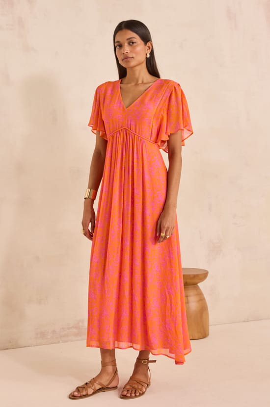 Flowy printed dress BLOOMA;${refinementColor}