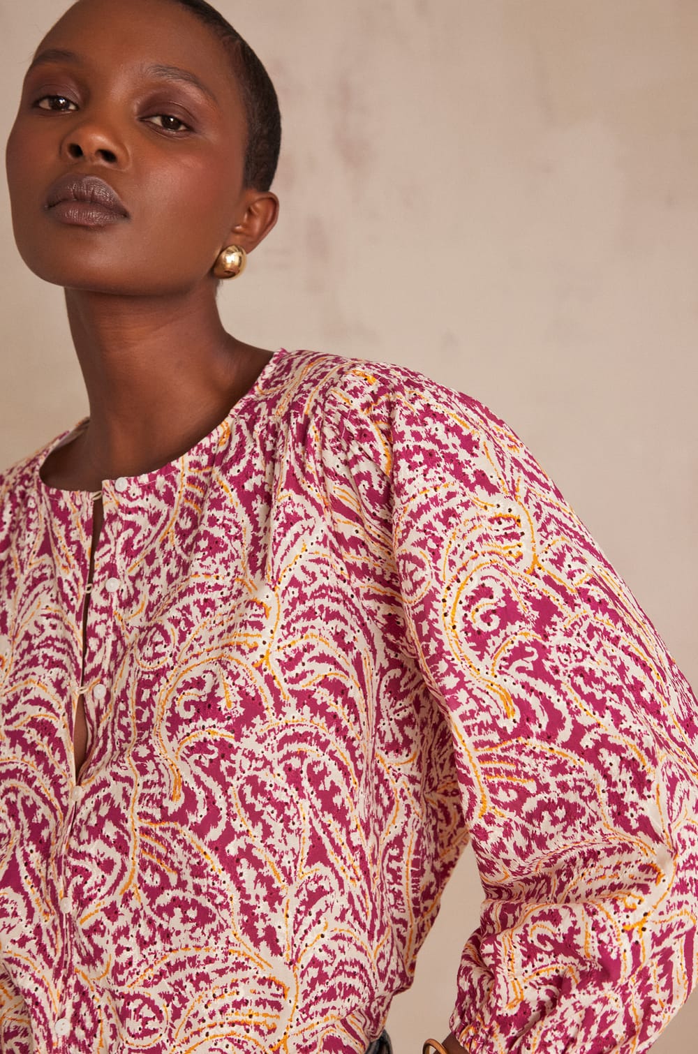 SARAH cotton blouse;${refinementColor}