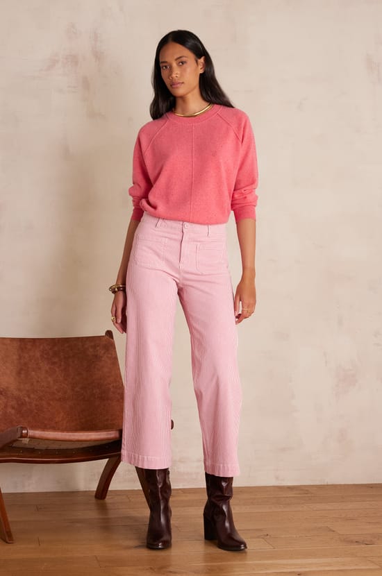 Pantalon LEA CROPPED en coton;${refinementColor}
