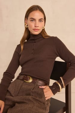 Pull &agrave; manches longues en laine m&eacute;lang&eacute;e ASHLEY;${refinementColor}