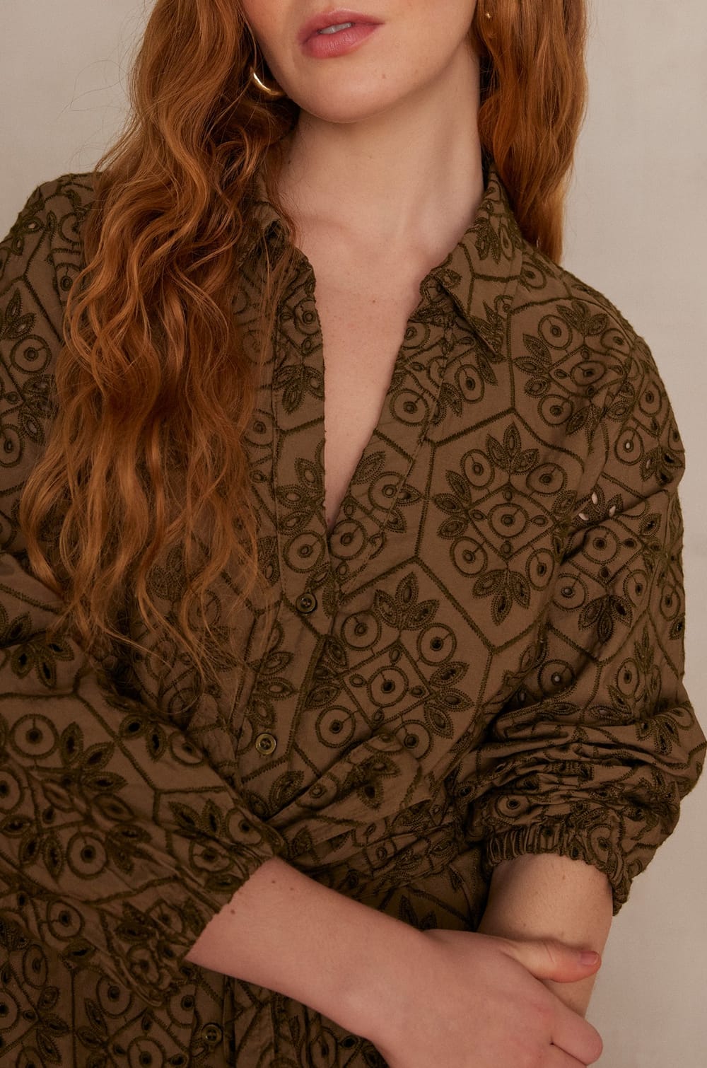 Robe LISE brod&eacute;e en coton;${refinementColor}