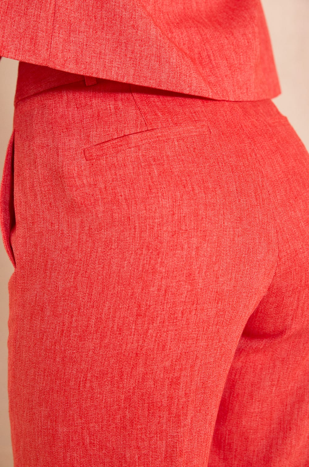 High-waisted tailored trousers in mixed linen LAYLA;${refinementColor}