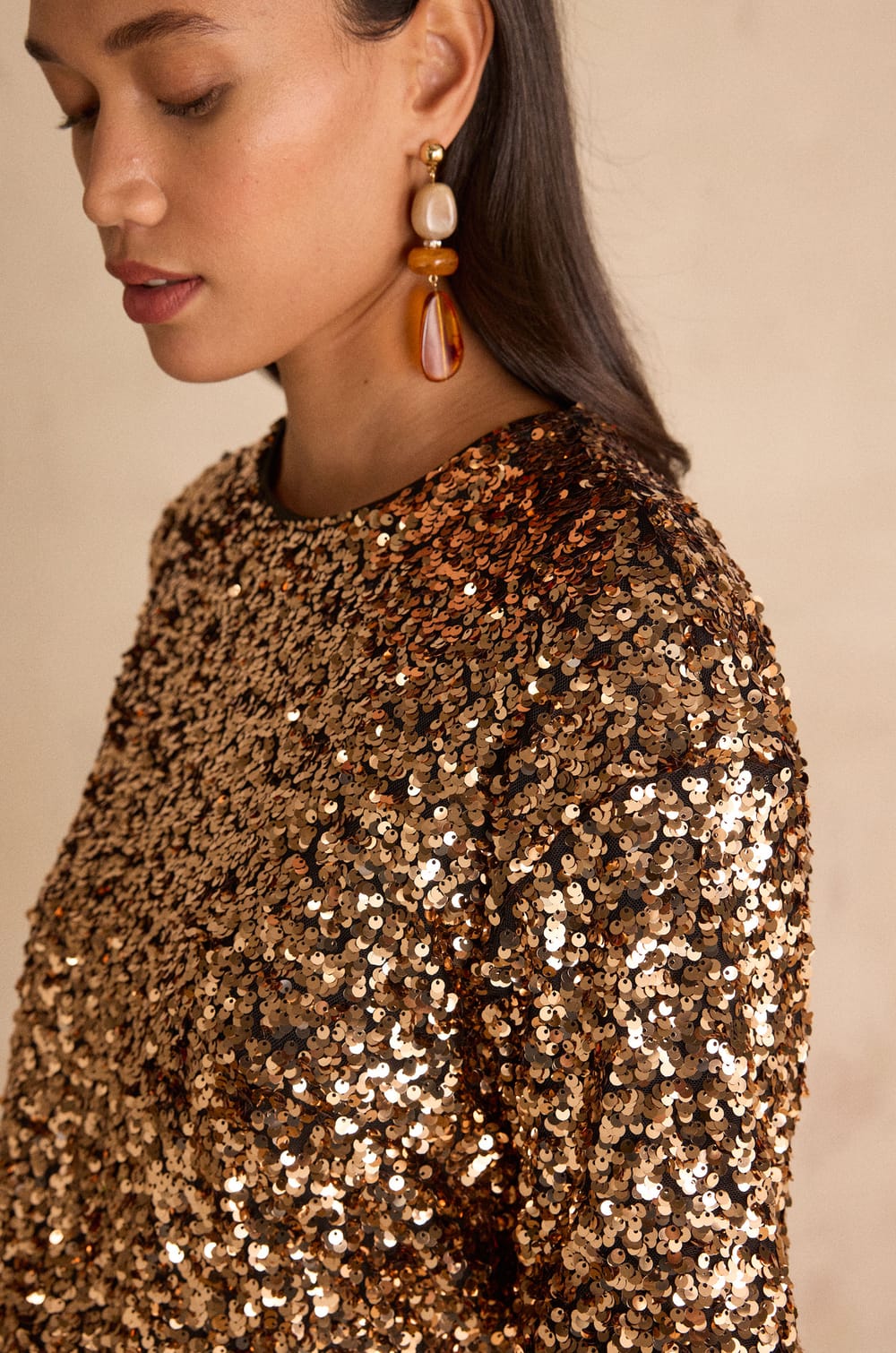 Sequin T-shirt SUNNY;${refinementColor}