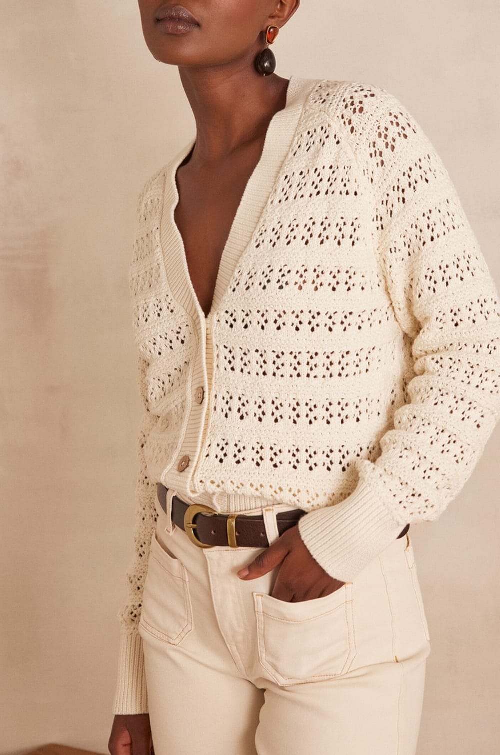 Cardigan BASILIO en coton;${refinementColor}