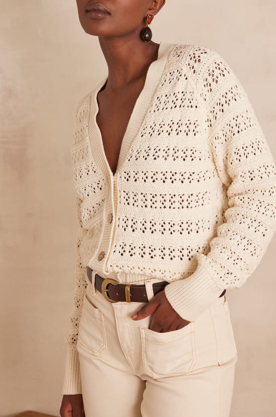 Cardigan BASILIO en coton;${refinementColor}