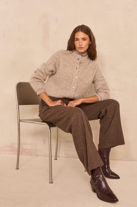 AIMEE long sleeves sweater in mixed mohair;${refinementColor}
