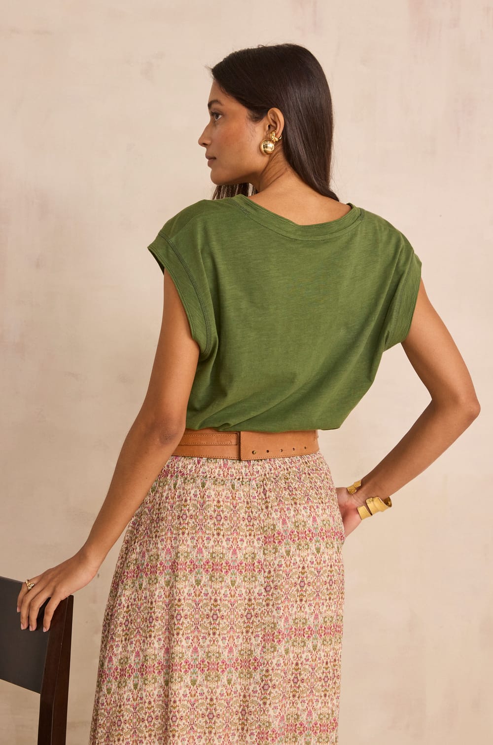 DELYA cotton t-shirt;${refinementColor}