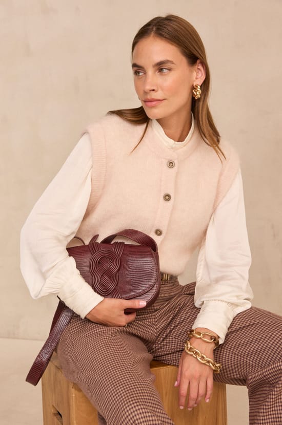Sleeveless mohair blend sweater LOULOU;${refinementColor}