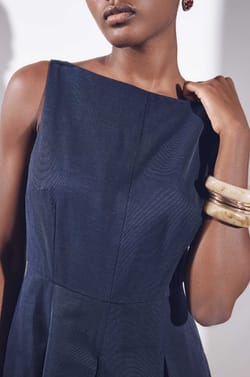 Beverly cotton blend A-line dress;${refinementColor}