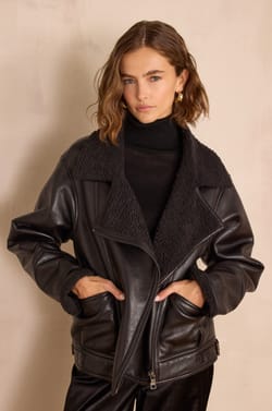 FOLIO leather jacket;${refinementColor}