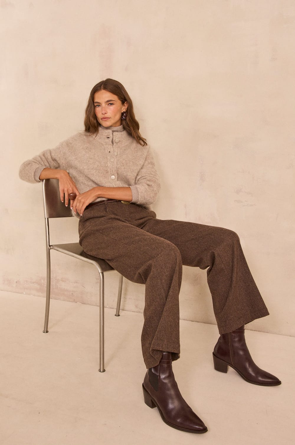 AIMEE long sleeves sweater in mixed mohair;${refinementColor}